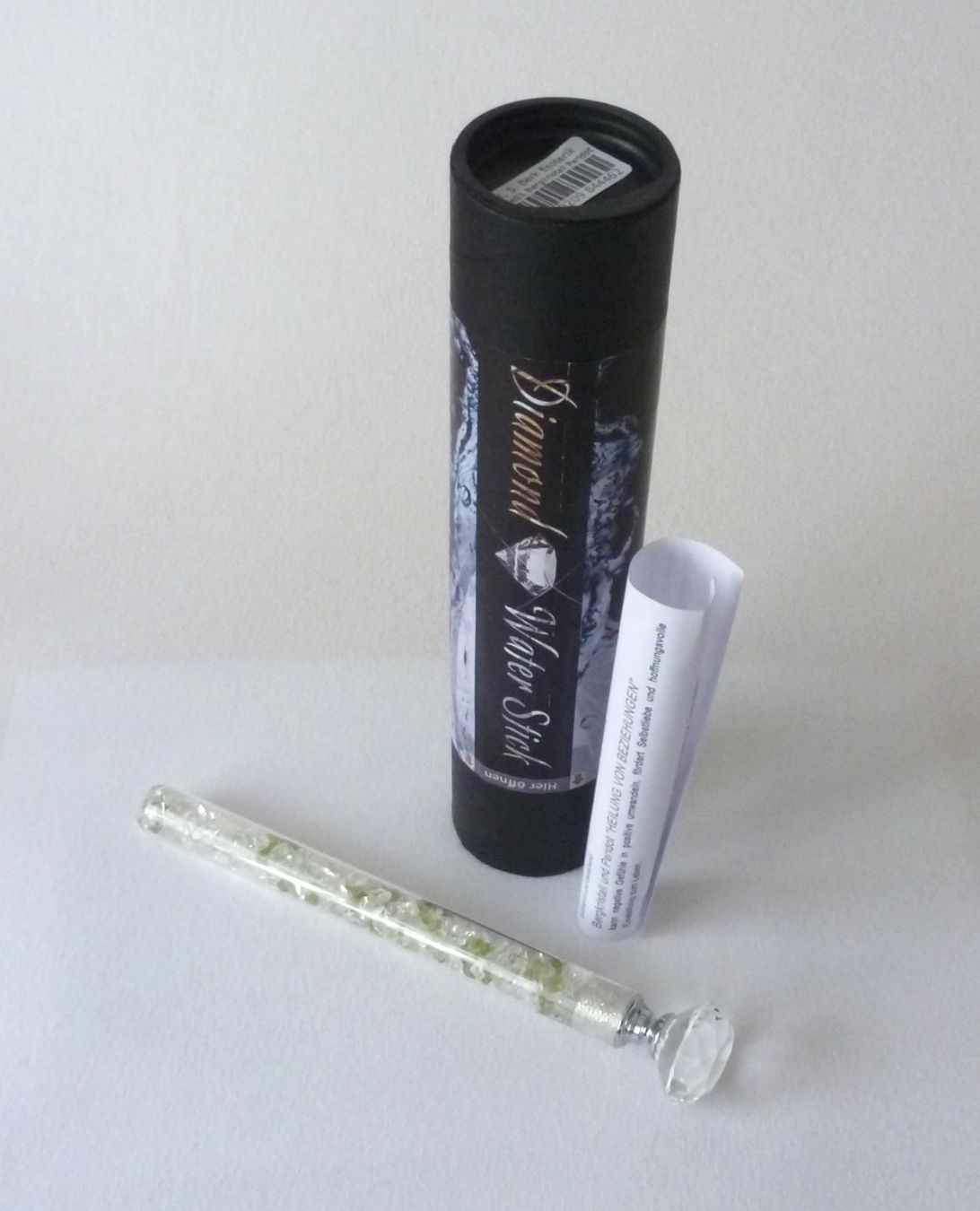 Minerali & Pietre curative: Energiestab Bergkristall & Peridot – Nuovo e nell'imballaggio originale da Mauren venduto da Yeelen