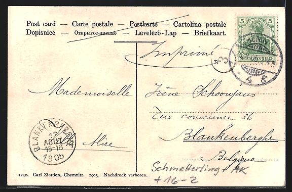 Cartoline postali: Chemnitz, Ansichten auf Schmetterlingsfl – Usato da Berlin venduto da bartko-reher 1