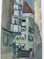 ALTSTADT AQUARELL GRÖSSE 38X15CM