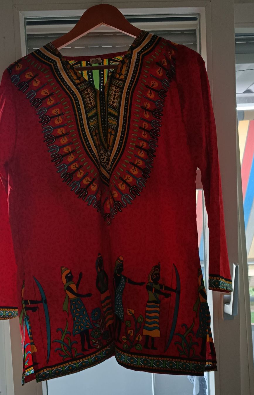 Tuniken: Red Dashiki Tunic African Print Size M  – Neu (gemäss Beschreibung) aus Zürich von cat_9cvz