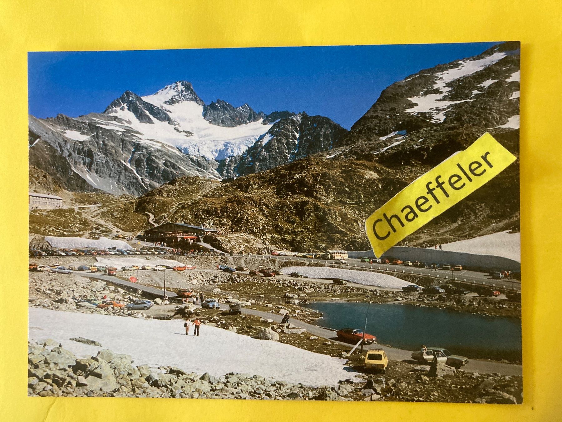 Cartoline postali: 1982 Sustenpasshöhe, Rest. Susten-Kulm mit Stucklistock – Usato da Zürich venduto da Chaeffeler