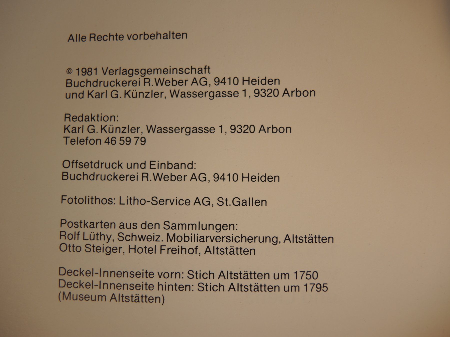 Libri: Altstätten um 1900 : 105 Ansichtskarten Weber Heiden – Usato da Rorschach venduto da maeck8 2