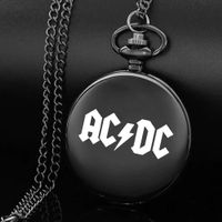 AC/DC Taschenuhr Quarz mit Kette, Sammlerstueck ⏱️