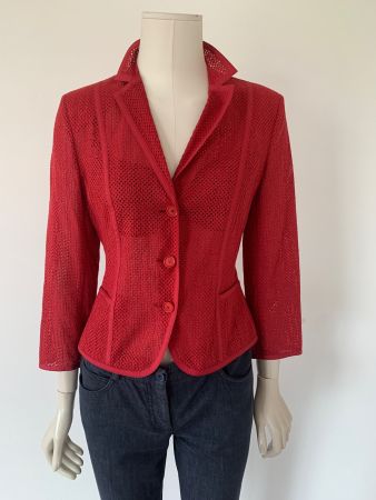 AKRIS: Herrlich leichter, roter Sommer-Blazer, 36