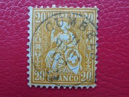 1868, Sitzende Helvetia: Nr.32 grosser Fingerhut: CUMBELS GR
