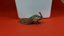 Antike Pfau-Figur aus Metall, Vintage Dekoration!