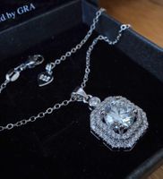Collier argent avec diamant de moissanite de 2 ct certifié