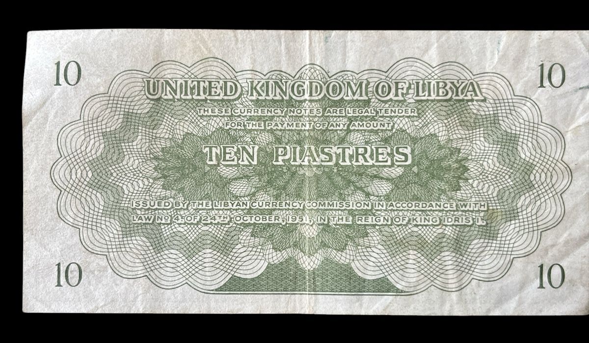 Banknoten: Libyen Königreich 10 Piaster – Gebraucht aus Winterthur von Numismatica-Vitu 1