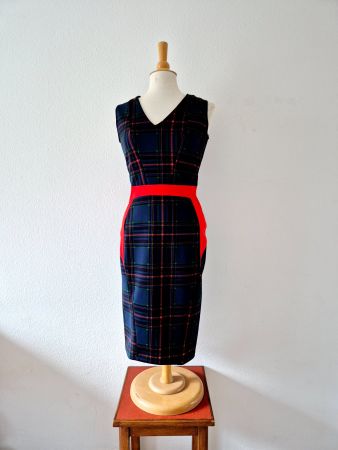 MAIOCCI KLEID DRESS M 38 KARO VICHY,  TOP ZU JACKE BLAZER