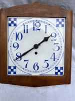 Antike Wanduhr mit blauem Dekor, Vintage Rarität!