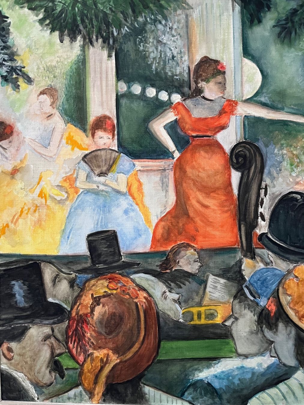 Gemälde: Interessantes Ölgemälde, Konzert im Pavillon – Gebraucht aus Rünenberg von Fendi02 5