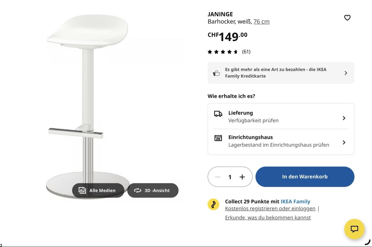 Ikea Tabourets: Barhocker, Ikea, weiss – D'occasion à Zürich par mir_29tz 1