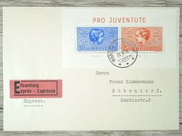 TR09 Enveloppe + Timbre Suisse 1938