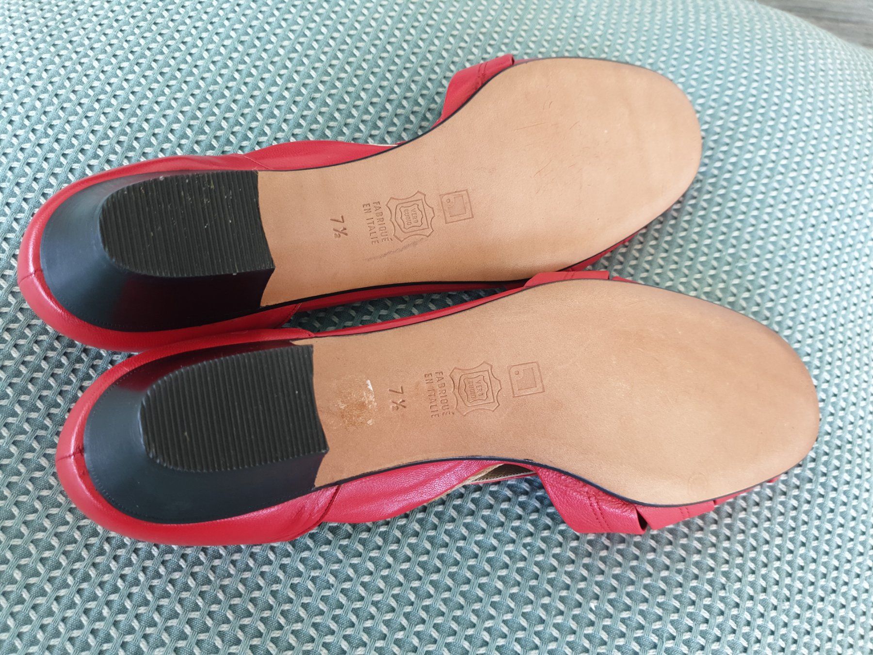 Chaussures femmes: rote offene Pumps aus Leder – Neuf (Voir description) à Schmerikon par Oxbow 3
