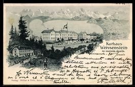 AK Weissenstein, Kurhaus Weissenstein mit Umgebung, Bergpano