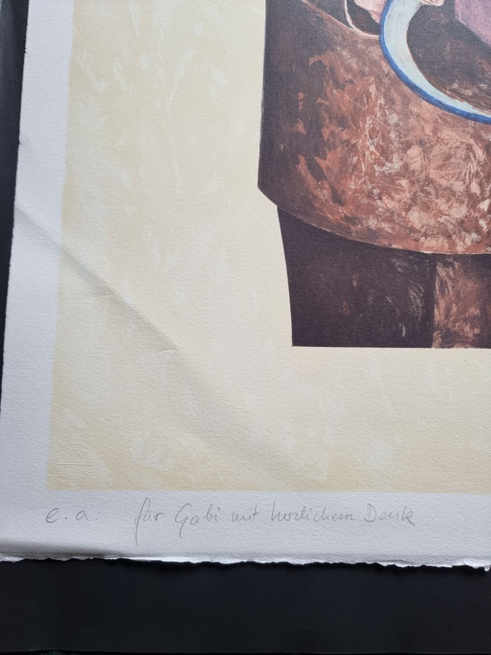 Grafica & Litografie: Jörg Mandernach Figurative Lithographie handsigniert 1995 – Usato da Gersau venduto da grafik-kunst 2