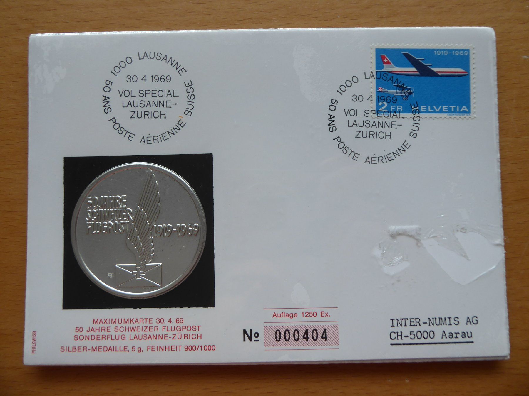 Tous les timbres: Flugpostkarte mit Silbermedaille – D'occasion à Rothrist par swisstools