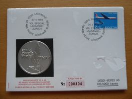 Flugpostkarte mit Silbermedaille