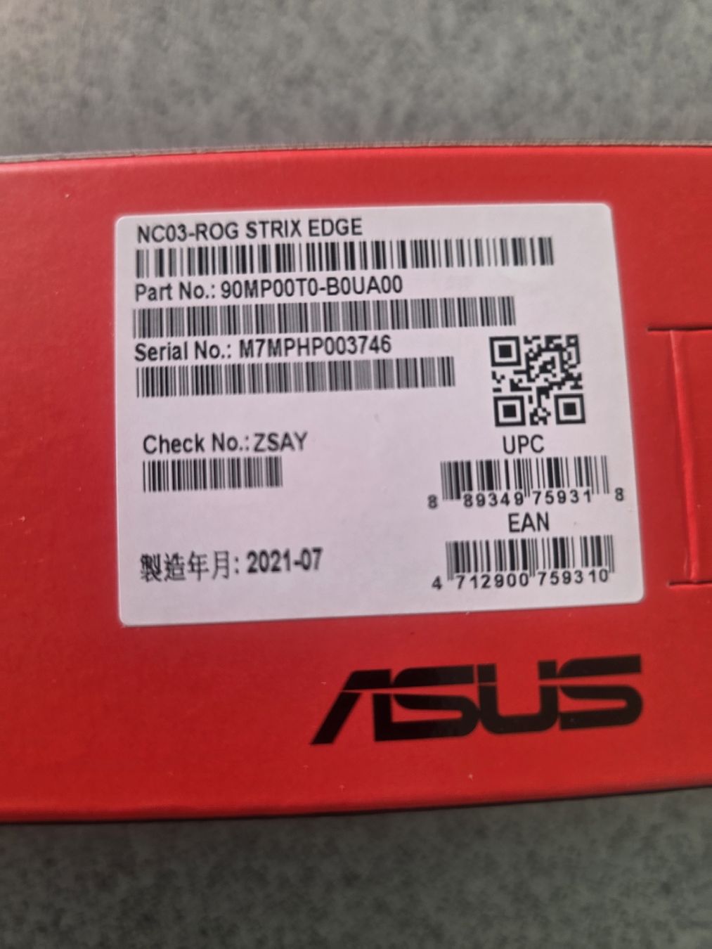 Mausmatten: Tapis de souris gaming Asus ROG Strix Edge – Neu und originalverpackt aus Bulle von Christophe1080 8