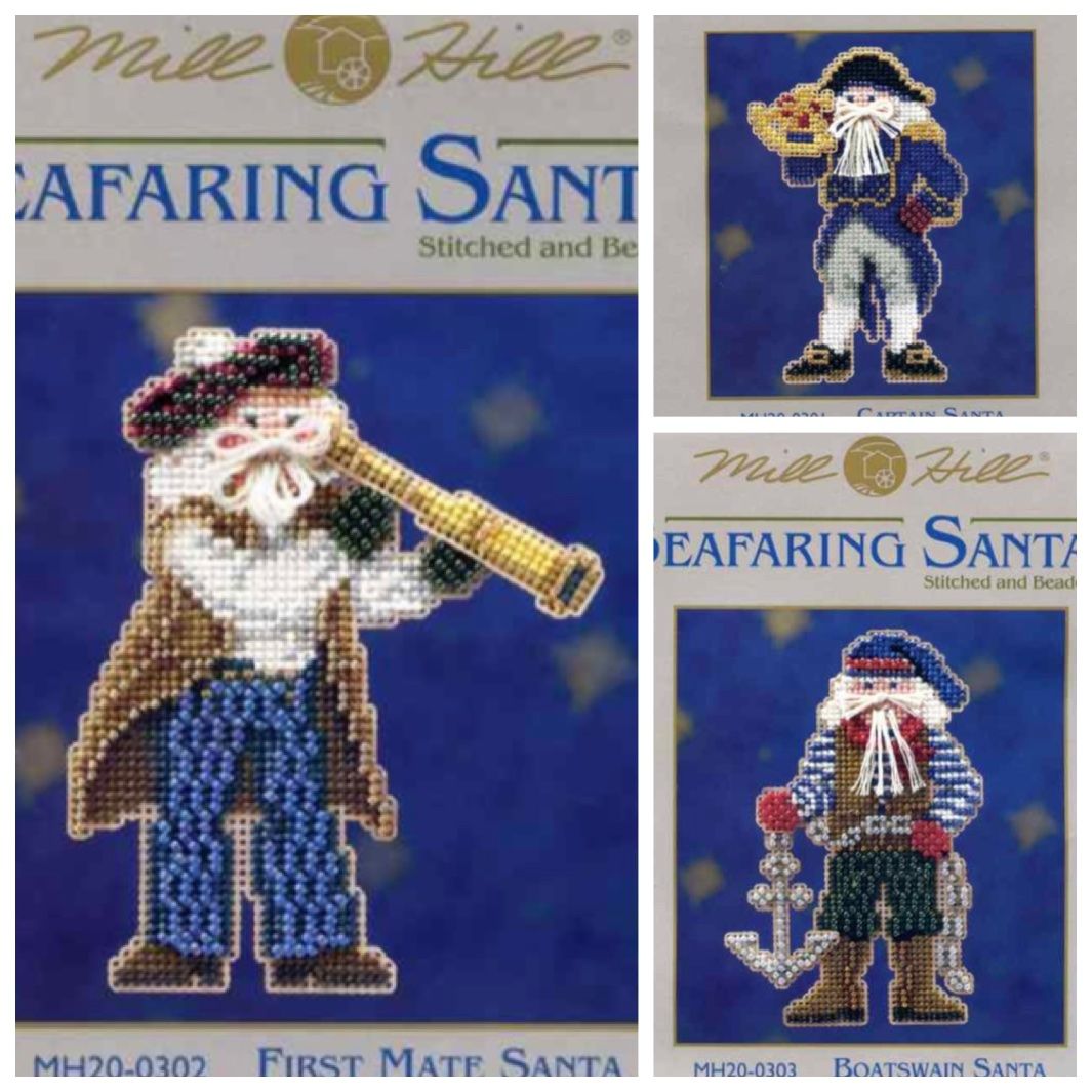 Kit bricolage: Lot complet de 3 Seafaring Santas de Mill Hill – Nuovo e nell'imballaggio originale da Bouveret venduto da sev_qj7l