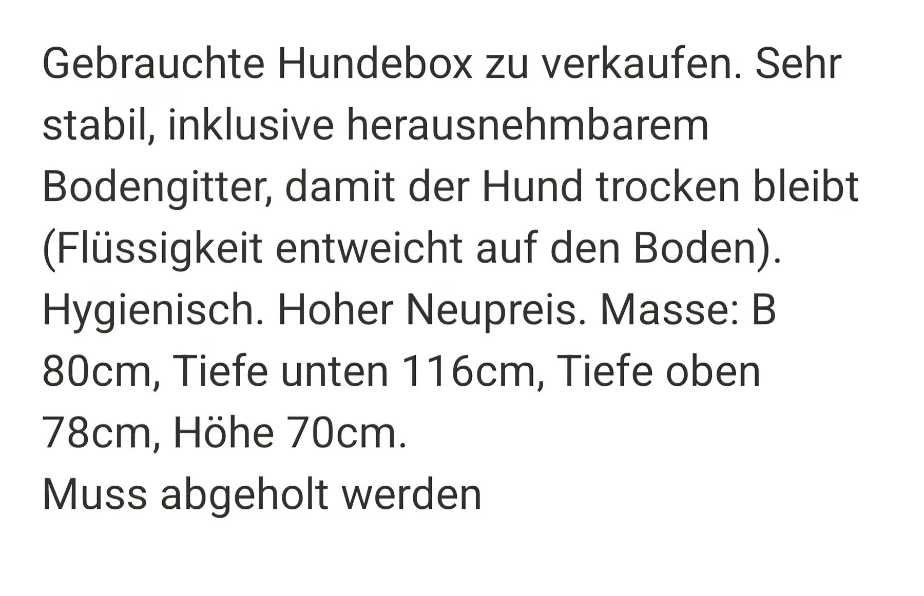 Gabbie, trasporto & Sicurezza: Grosse stabile Hundebox – Usato da Dietikon venduto da Wutho 2