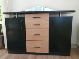 Schöne Anrichte/Sideboard, schwarz/beige, Top Zustand!