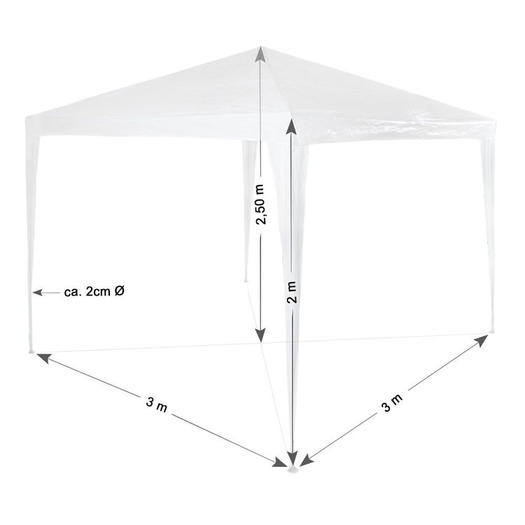 Garten Pavillon 3x3m blau Kaufen auf Ricardo