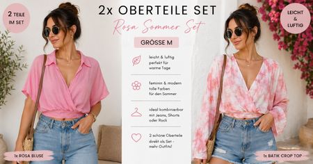 2x Bluse Top Set Gr. M  Rosa Sommer leicht beach Paket 6000