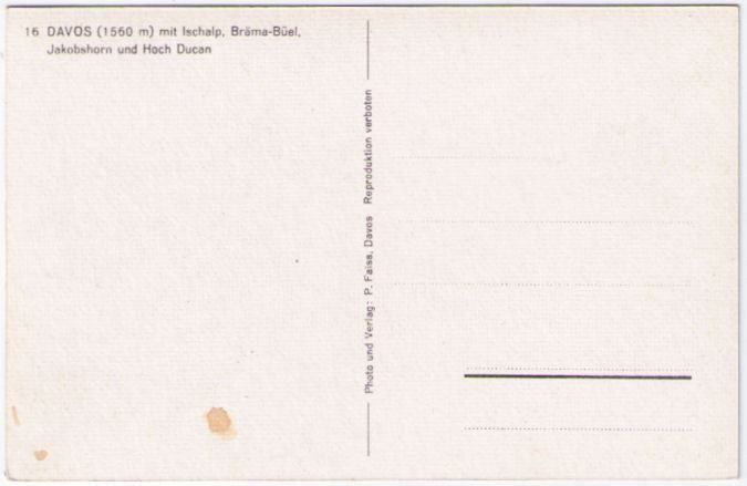 Cartoline postali: Davos mit Jalobshorn – Usato da Binningen venduto da Mountainrider 1