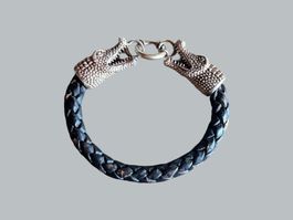 Designer-Armband Krokodilköpfe aus 925er Sterlingsilbe