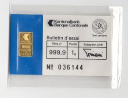 (1209) Goldbarren 1 g, Kantonalbank