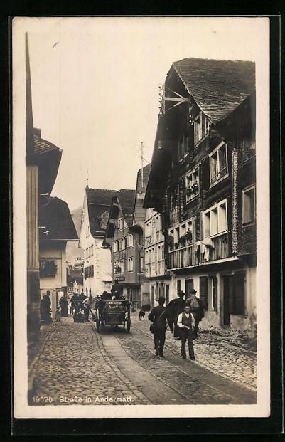 Cartoline postali: Andermatt, Blick in eine belebte Strasse – Usato da Berlin venduto da bartko-reher