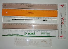 Massstab, Masstäbe 7 Stück  aus Kunststoff 30cm + 20cm