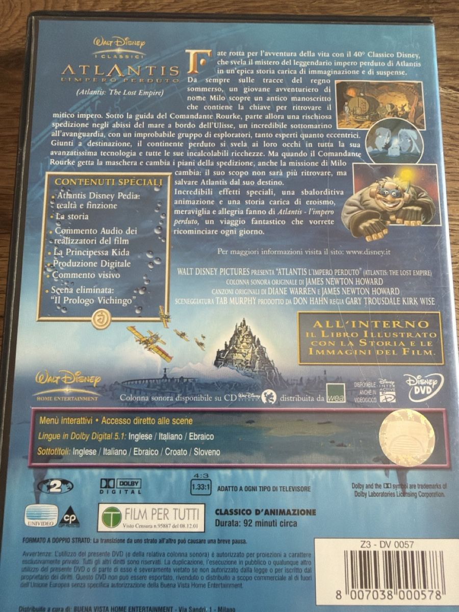 Tutti i DVDs: Disney Atlantis DVD "L'Impero Perduto" – Usato da Lugano venduto da bad_2t9b 1