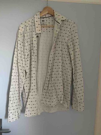 Herrenhemd OVS gemustert weiss gebraucht