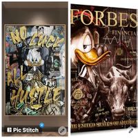 2 Pop Art Poster - Dagobert Duck - 50x70cm Leinwand —> NEU!
