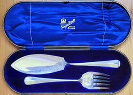 Antikes Fischbesteck Servierset von Allen & Darwin EPNS