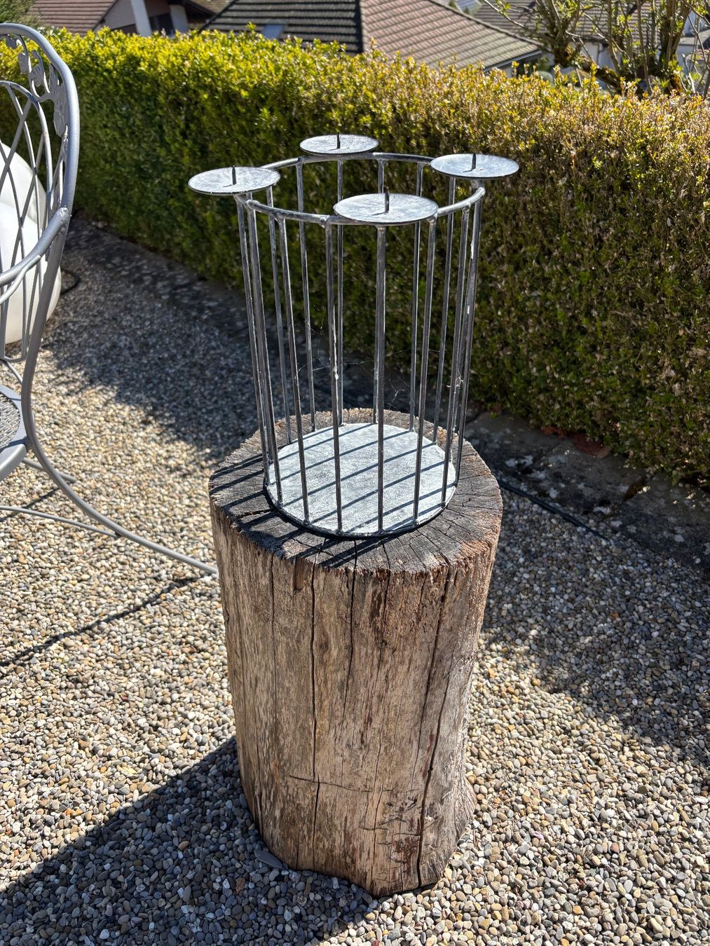 Portacandele: Gartendeko Kerzenständer Zinnfarben – Usato da Balsthal venduto da Uroby 1