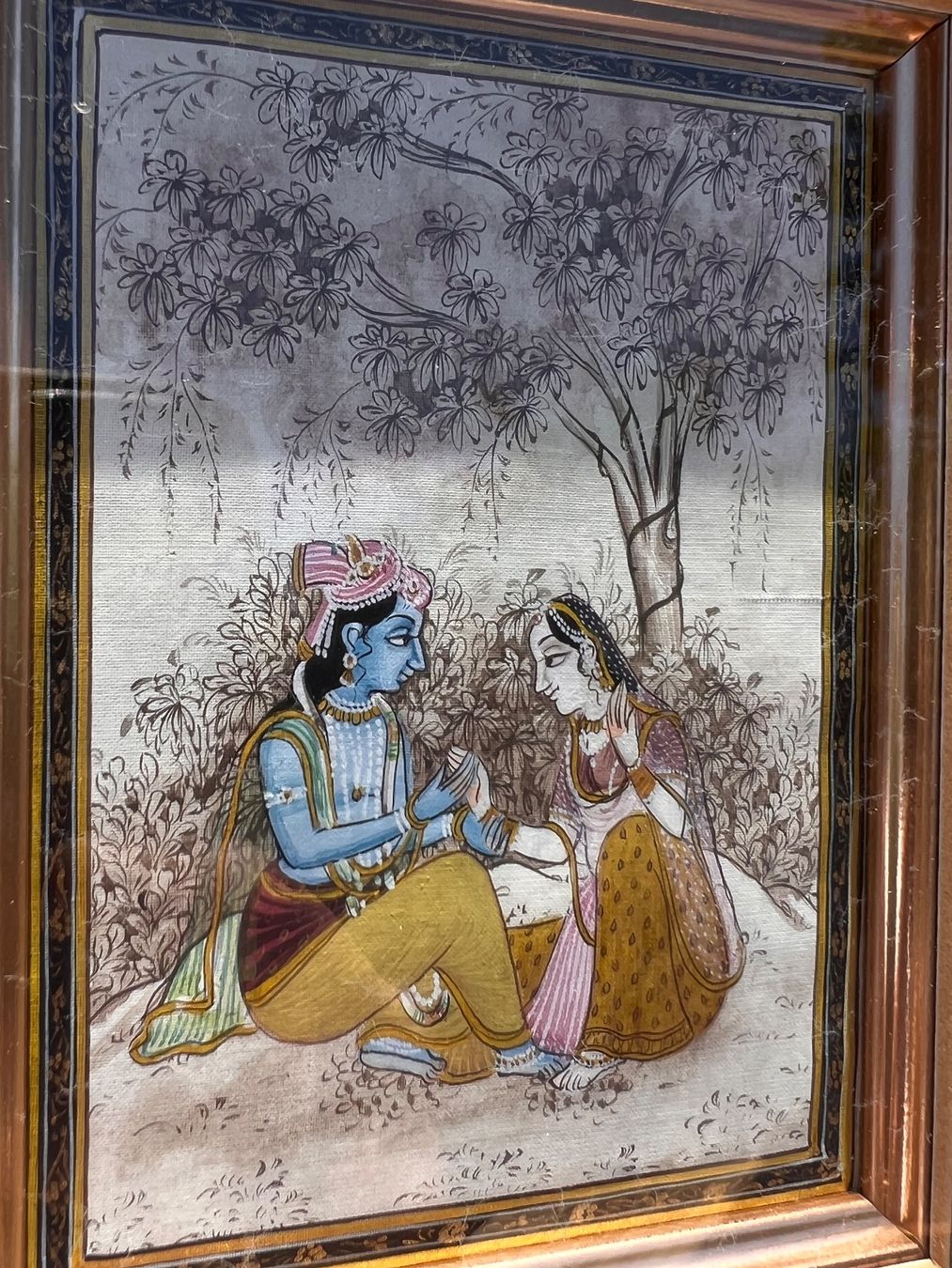 Gemälde: Krishna & Radha miniature art – Gebraucht aus Lausanne von NYC67 4