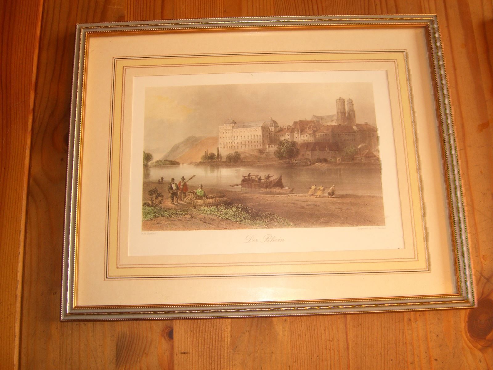 Stiche: Stahlstich koloriert,"Der Rhein"Bartlett – Gebraucht aus Winterthur von Gaia 1