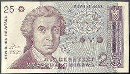 25 Kroatische Dinar, Jahrgang 1991, Top Zustand!