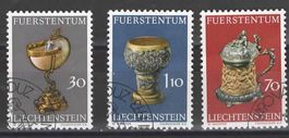 Satz Liechtenstein 1973  Schatzkammer Fürst,Trinkgefässe (8