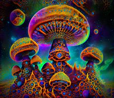 Wandtuch - Mushrooms - UV aktiv