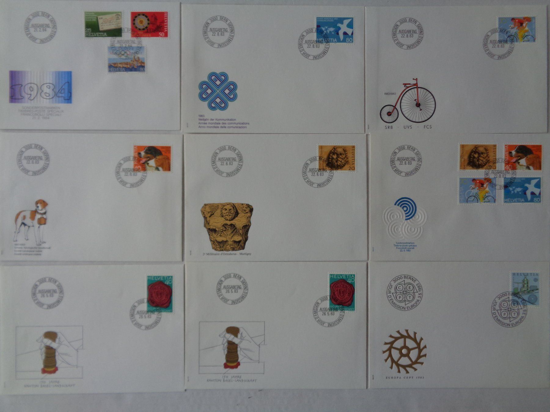 Alle Briefmarken: 84 Ersttagsbriefe – Gebraucht aus Chur von omonia 3