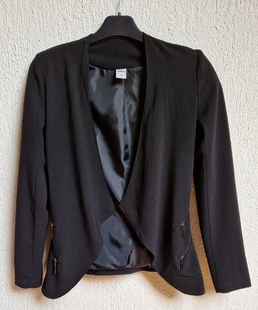 Blazer leichte Jacke, zebra, schwarz tailliert Gr. xs
