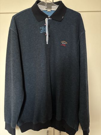 Paul & Shark Langarm Polo blau Baumwolle Grösse 3XL