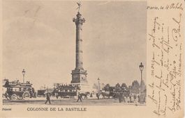 Paris Colonne de la Bastille mit Pferdeomnibusse 1899