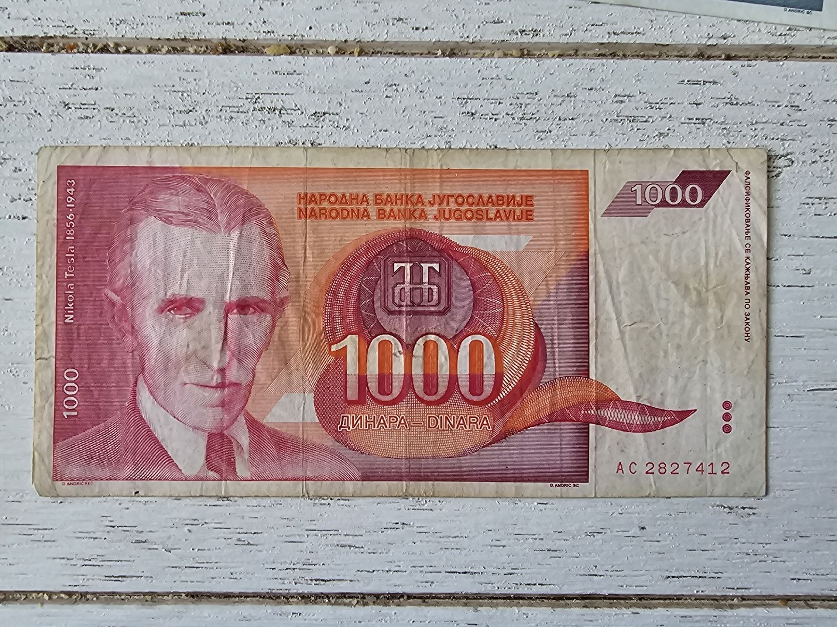 Billets de banque: 1000 dinara 1992 – D'occasion à Nidau par Forellino