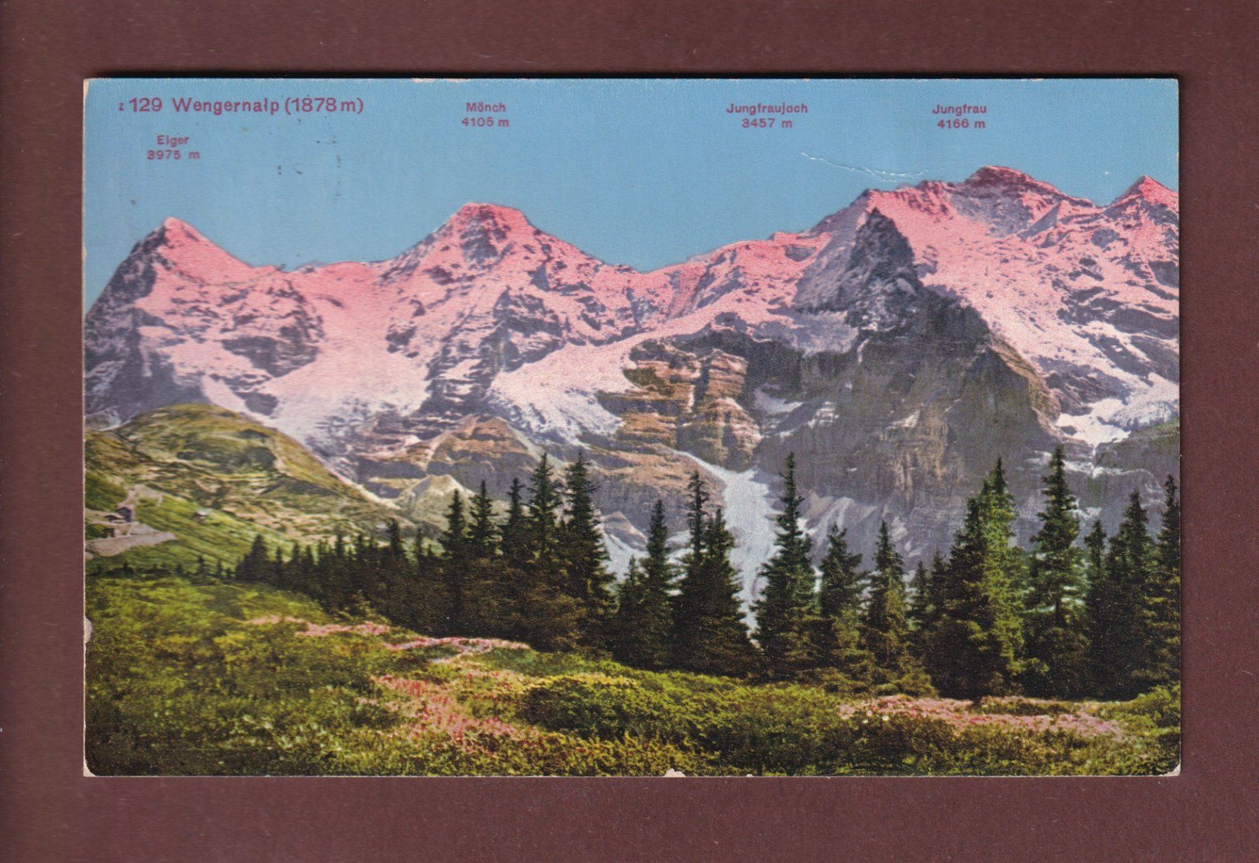 Cartoline postali: WENGERNALP - 1929 – Usato da Pully venduto da nicecards-shop