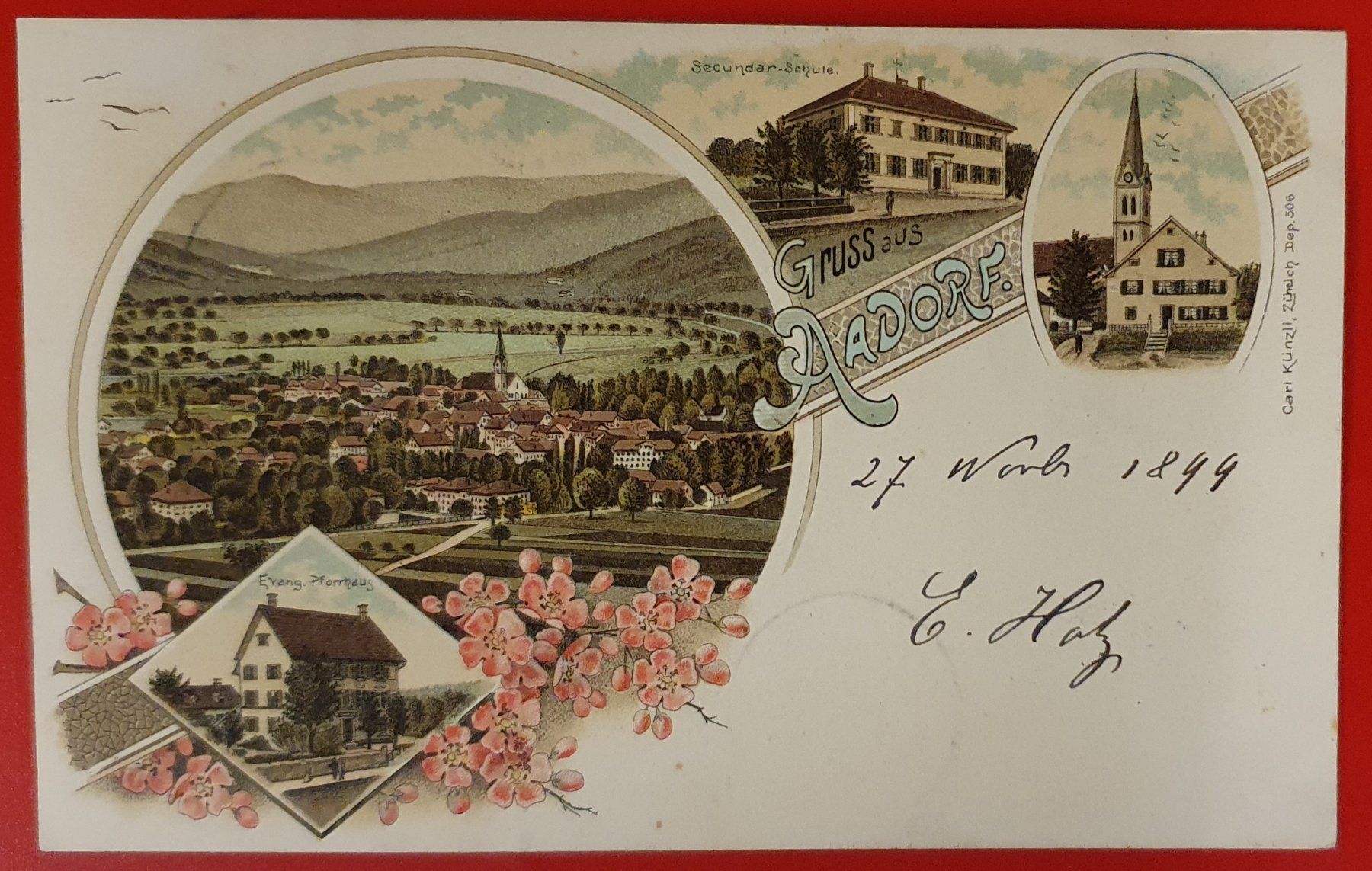 Cartoline postali: Gruss aus Aadorf 1899 – Usato da Kreuzlingen venduto da Rschweiz1
